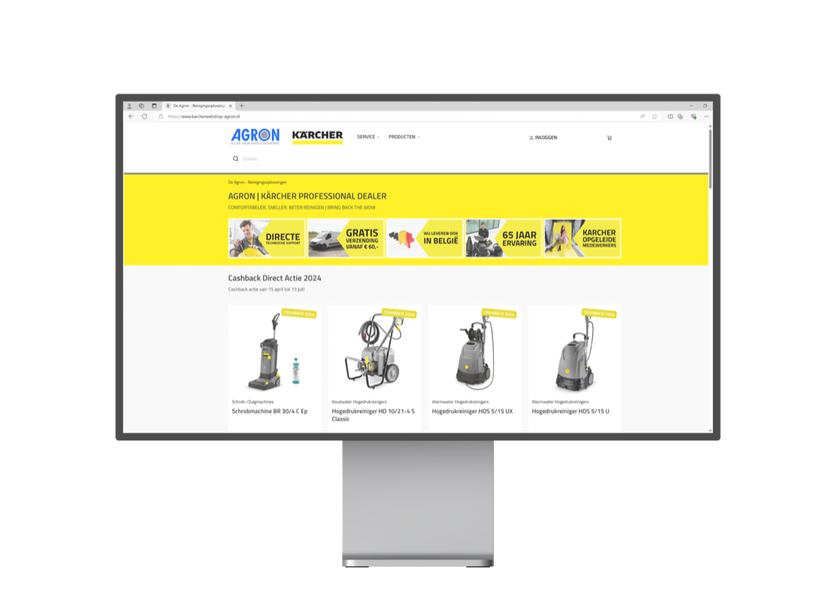 Agron Kärcher webshop — Responsive design